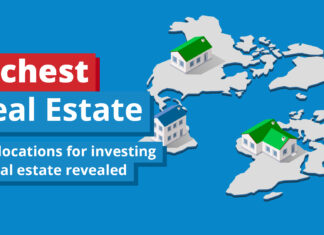 a map of the world with houses showing the best places in the world to buy real estate