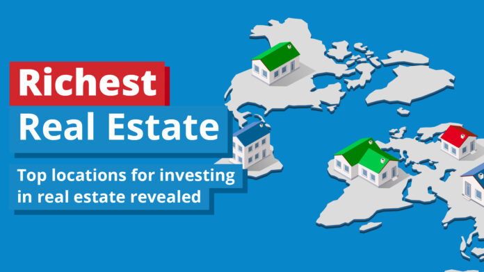 a map of the world with houses showing the best places in the world to buy real estate