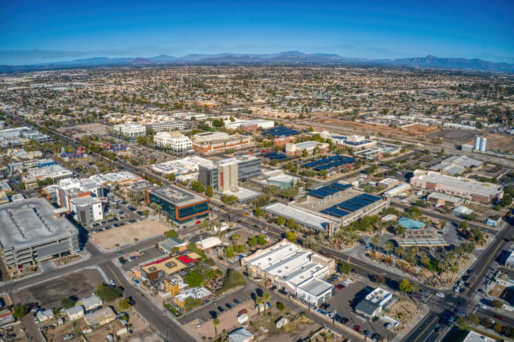 Aerial View of the Phoenix Suburb of Chandler, Arizona