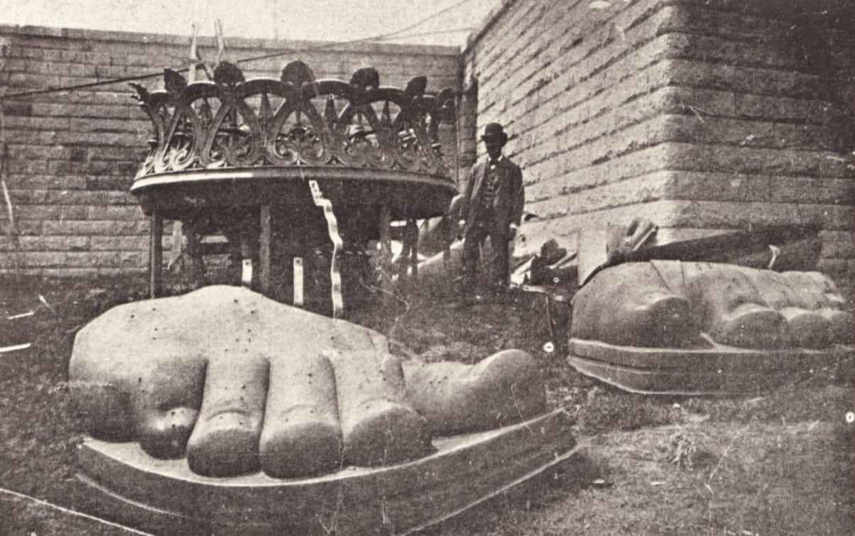 Feet and torch prior to construction