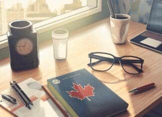 Canadian Passport on a Desk ready for the Express Entry to Canada system