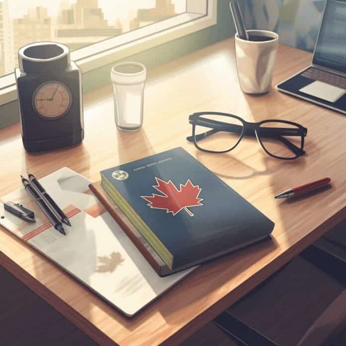 Canadian Passport on a Desk ready for the Express Entry to Canada system
