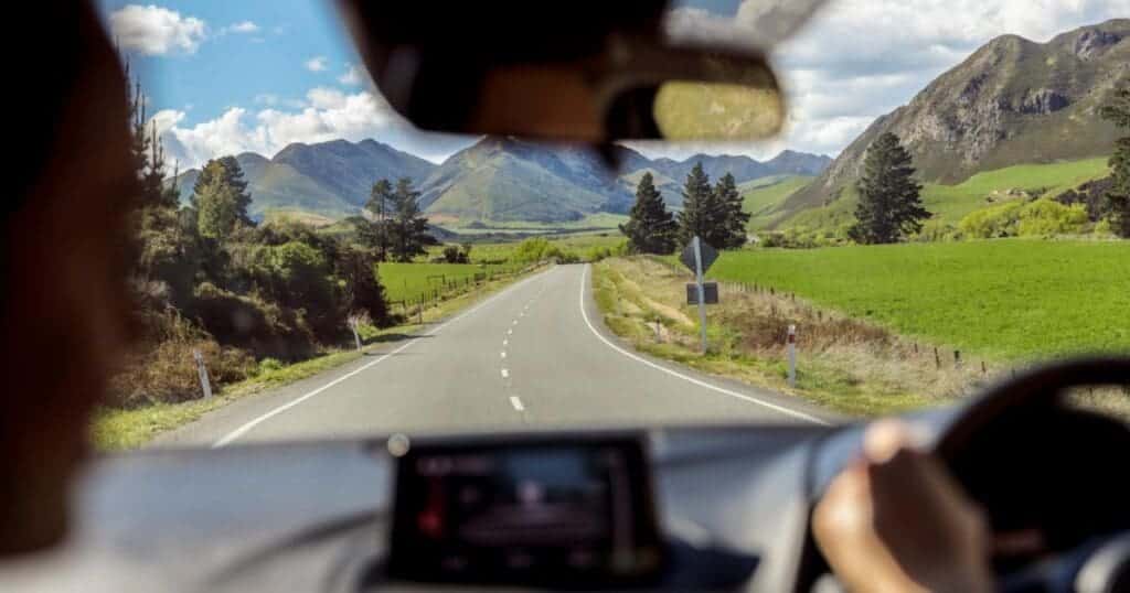 Driving in New Zealand countryside