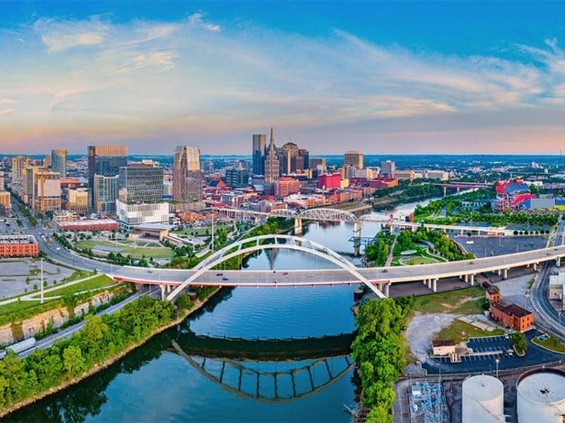 Nashville, Tennessee cityscape - International removals from the UK to Nashville, Tennessee, USA