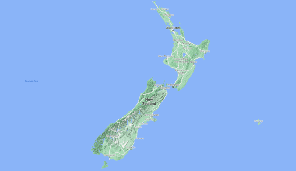Map of New Zealand