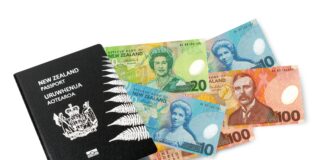 New Zealand passport and New Zealand dollars used when moving overseas to New Zealand