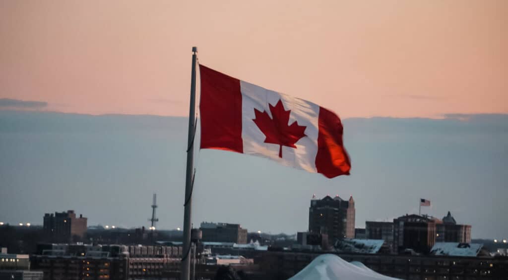 Canada flag - Easiest Countries to move internationally to from the UK