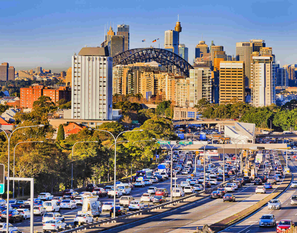 Traffic in Sydney Central Business District 