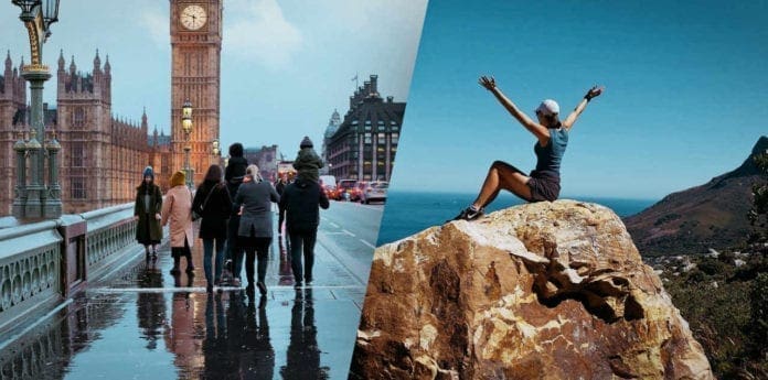 London streets, South African scenery