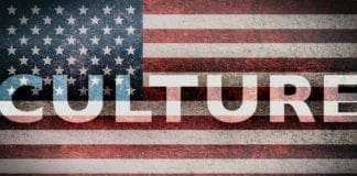 usa flag vintage with culture letters