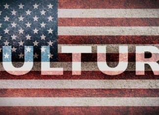 usa flag vintage with culture letters