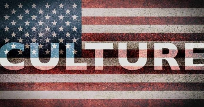usa flag vintage with culture letters