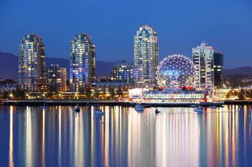 The city of Vancouver in Canada