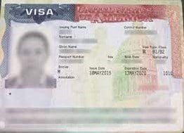 Example of a Visa when Moving to the USA