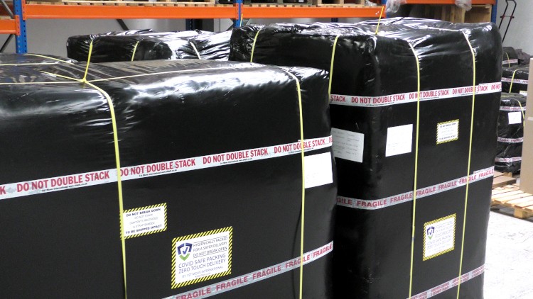 Packed household goods for international removals from Surrey